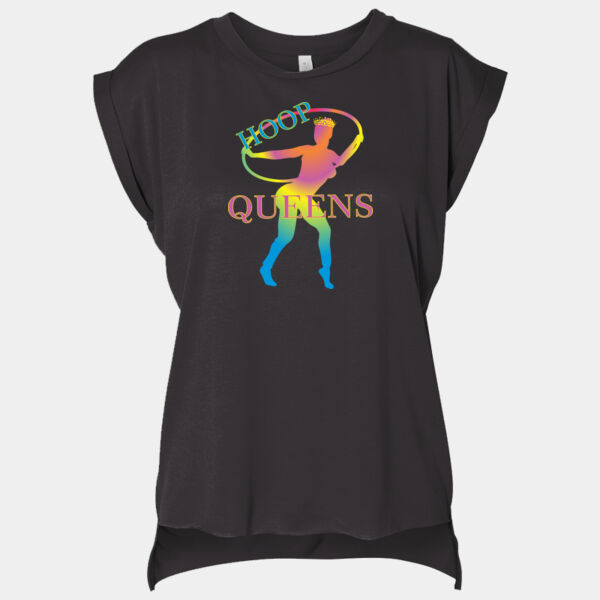 Hoop Queens Women’s Flowy Rolled Cuffs Muscle Tee Thumbnail